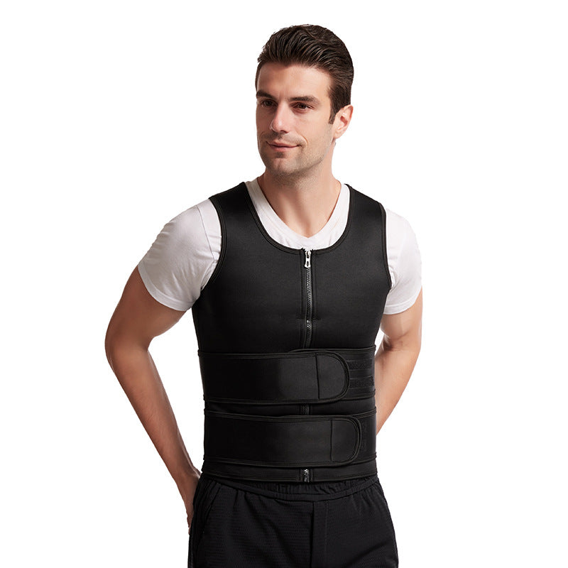 Men's Double Belt Vest Shapewear Reinforced